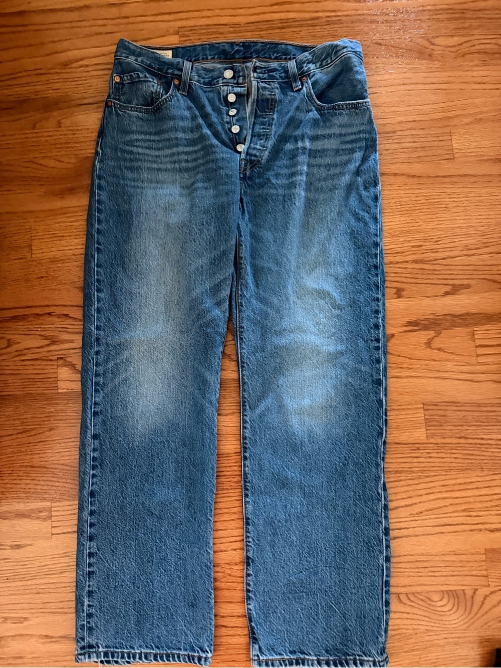 Levi High-Rise Button-Fly Vintage Blue Jeans